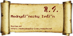 Mednyánszky Iván névjegykártya