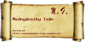 Mednyánszky Iván névjegykártya