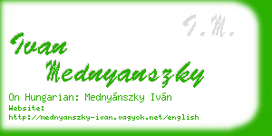 ivan mednyanszky business card