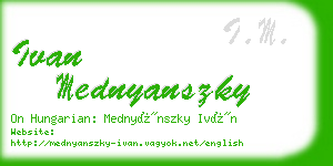 ivan mednyanszky business card
